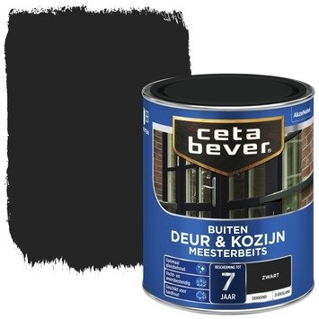Afbeelding van Ceta Bever Dekkend Meesterbeits 250 Zwart Zijdeglans 0,75 liter Blanke lak &amp; Beits