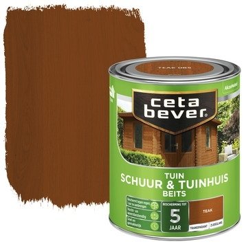 Afbeelding van Ceta Bever Tuinbeits Schuur &amp; Tuinhuis Transparant 085 Teak 2,5 liter Blanke lak Beits
