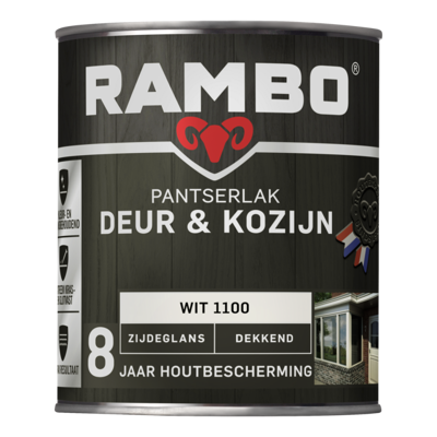 Afbeelding van Rambo Pantserlak Deur &amp; Kozijn Dekkend Zijdeglans Wit 1100