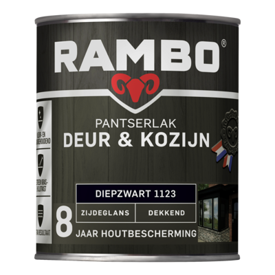 Afbeelding van Rambo Pantserlak Deur &amp; Kozijn Dekkend Zijdeglans Diepzwart 1123
