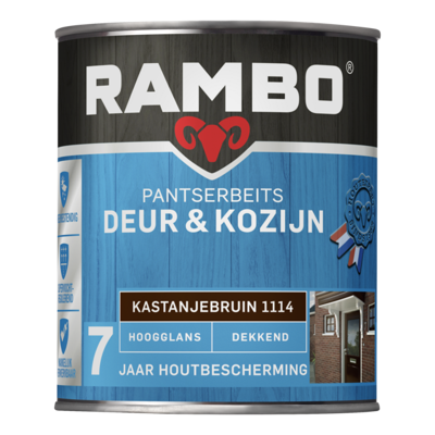 Afbeelding van Rambo Pantserbeits Deur &amp; Kozijn Dekkend Hoogglans Kastanjebruin 1114