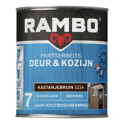 Afbeelding van Rambo Pantserbeits Deur &amp; Kozijn Dekkend Zijdeglans Kastanjebruin 1114