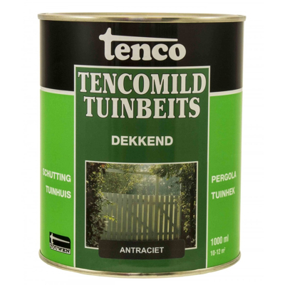 Afbeelding van Tenco Tencomild Tuinbeits Dekkend 1 ltr antraciet Buiten onderhoud