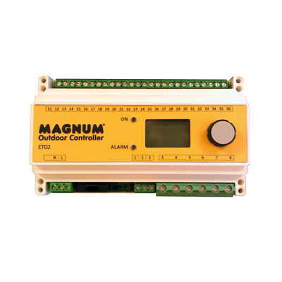 Afbeelding van Magnum eto 4550 din rail thermostaat temperatuur vocht 3 x 16a 230 volt 893550