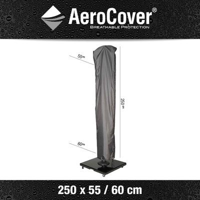 Afbeelding van Aerocover Parasolhoes 250 X 55 60 Antraciet Grijs Tuinmeubelhoezen