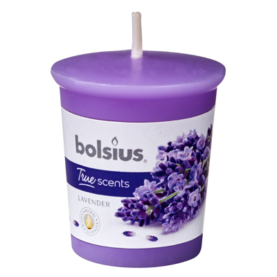 Afbeelding van Votive 53/45 rond True Scents Lavendel Bolsius