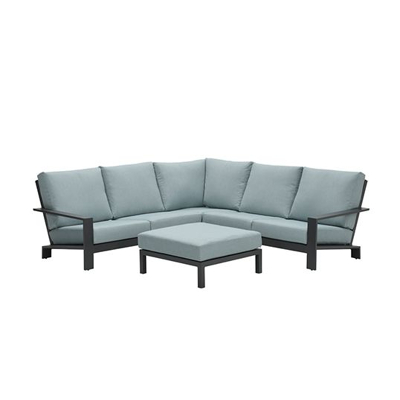 Afbeelding van Garden Impressions Lincoln lounge set 4 delig carbon black/ mint grey Majorr