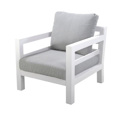 Afbeelding van Midori lounge chair alu white/mixed grey Yoi