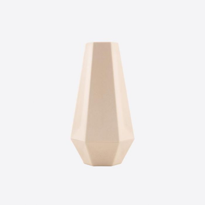 Afbeelding van Point Virgule geometrische vaas uit bamboevezel gebroken wit