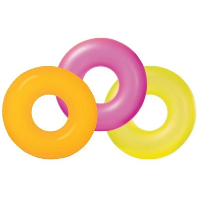 Afbeelding van Intex Zwemband Neon 91 cm Assorti Roze/Oranje/Geel 0,35 kg Vinyl Geschikt voor Kinderen vanaf 9 Jaar Doorzichtige Kleur Zwembadspeelgoed