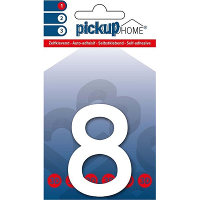 Afbeelding van 3D Home zelfklevend Sticker pick up witte cijfer 8 Pickup