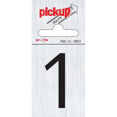 Afbeelding van Route alulook 60 x 44 mm Sticker zwarte cijfer 1 pick up Pickup