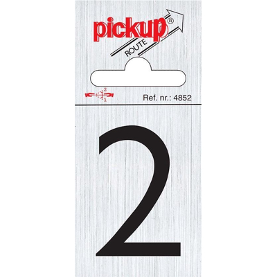 Afbeelding van Route alulook 60 x 44 mm Sticker zwarte cijfer 2 pick up Pickup