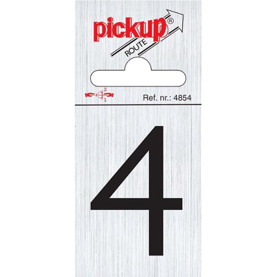 Afbeelding van Route alulook 60 x 44 mm Sticker zwarte cijfer 4 pick up Pickup