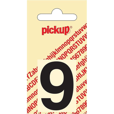 Afbeelding van Plakcijfer Helvetica 40 mm Sticker zwarte cijfer 9 Pickup