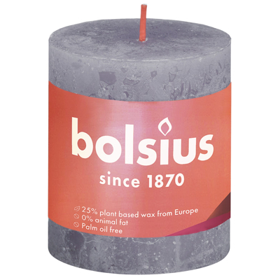 Afbeelding van Bolsius kaars rustiek Frosted Lavender 80/68 mm