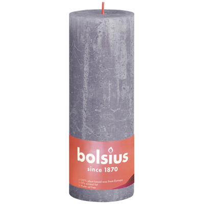 Afbeelding van Bolsius kaars rustiek Frosted Lavender 190/68 mm