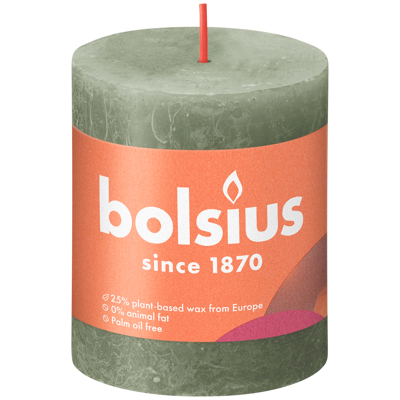 Afbeelding van Bolsius kaars rustiek Fresh Olive 80/68 mm