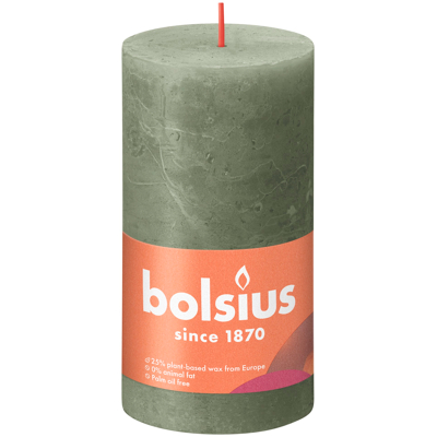 Afbeelding van Bolsius kaars rustiek Fresh olive 130/68 mm