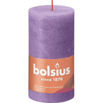 Afbeelding van Rustiek stompkaars 130/68 Vibrant Violet Bolsius