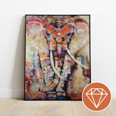 Afbeelding van Olifant India diamond painting 40x50 cm