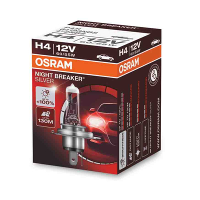 Afbeelding van Osram H4 Halogeenlamp 12V 60/55W P43t Night Breaker Silver