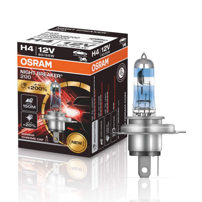 Afbeelding van Osram H4 Halogeenlamp 12V 60/55W P43t Night Breaker 200