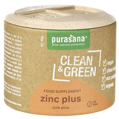 Afbeelding van Purasana Clean &amp; Green Zinc Plus Tabletten