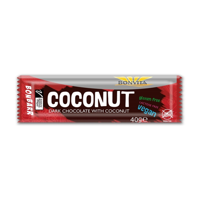 Afbeelding van BonVita Coconut Dark Chocolate Bar 40 gram