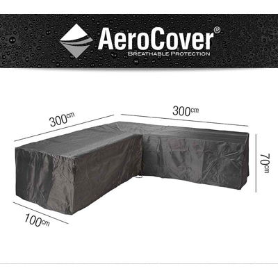Afbeelding van Aerocover Loungesethoes hoek 300x300x100x70 cm Antraciet 70,00cm x 300,00cm