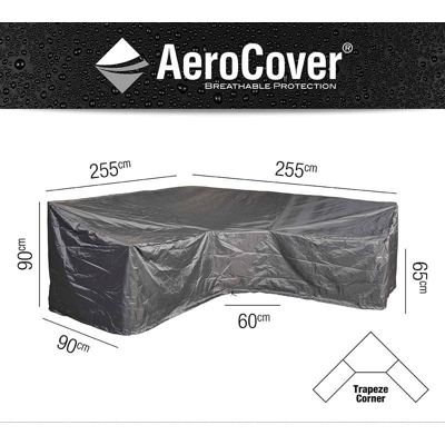 Afbeelding van Aerocover Loungesethoes L/Trapeze 255x255x90x65/90 Antraciet 90,00cm x 255,00cm
