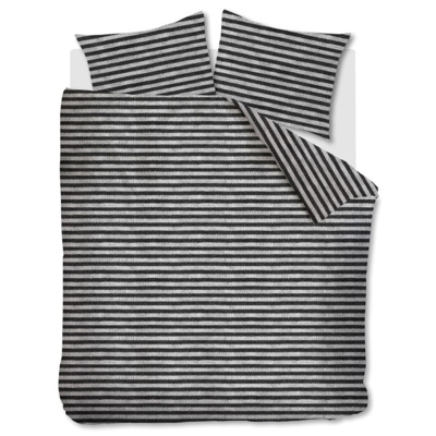 Afbeelding van Ariadne at Home Dekbedovertrek Knit Stripes Zwart 240 x 200/220