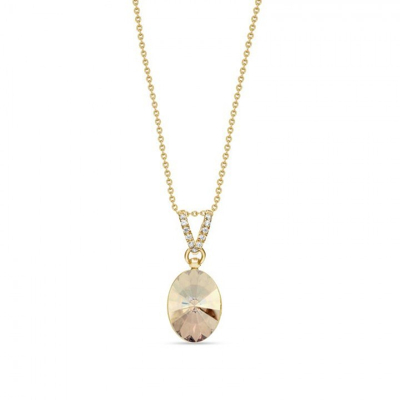 Afbeelding van Spark Oval Chic Gold necklace crystal Zilver