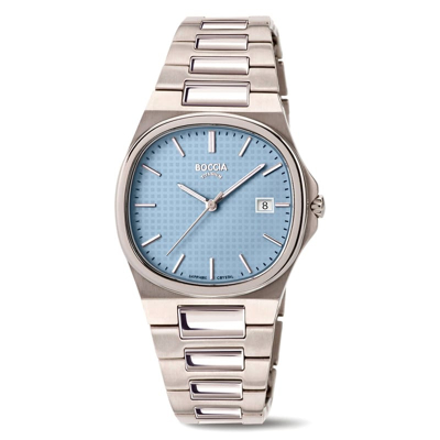 Afbeelding van Boccia 3348 01 Horloge titanium saffierglas zilverkleurig blauw 31 mm