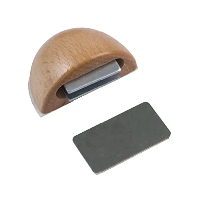 Afbeelding van AMIG Deurstop/deurmagneet D48mm zelfklevend beuken kunststof Deurstoppers