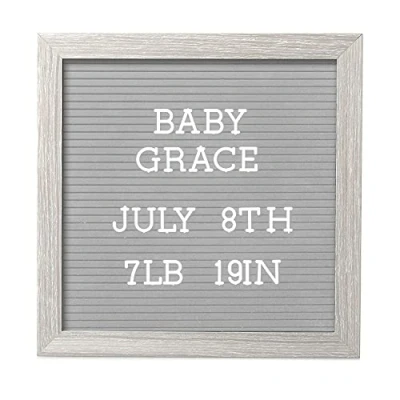 Afbeelding van Pearhead 10&quot; x Letterboard, Nursery Message Board, Mijlpaal of Baby Aankondiging Bord, Ziekenhuis Geboorte Teken, Meisje Jongen Gift, Lichtgrijs