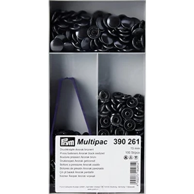 Afbeelding van Prym 390261 Multipac drukknopen 15 mm 100 stuks, zwart metaal