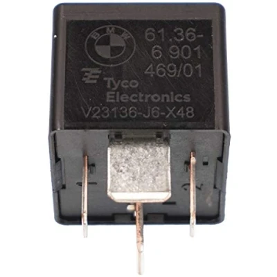 Afbeelding van BMW Black 12 Volt Auto Relay Tyco V23136 J6 X48 61366901469 Genuine