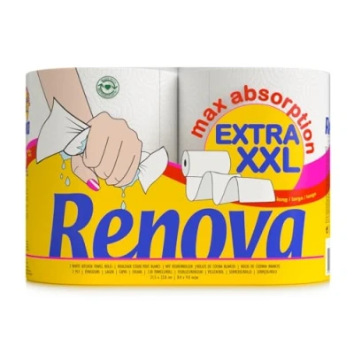 Afbeelding van Renova keukenrollen Maxi Absorption Extra XXL 2 rollen drievoudig