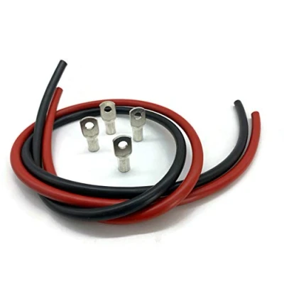 Afbeelding van eXODA kabelschoen 35mm2 M8 4x ringoog met 1m kabel elk rood en zwart