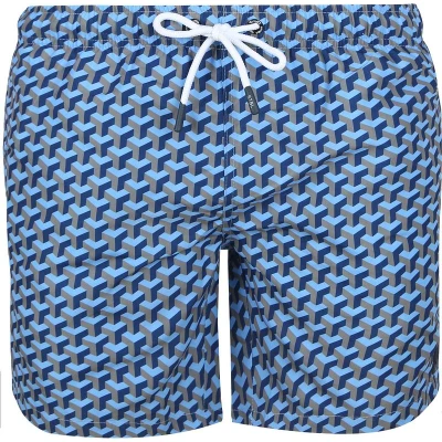 Afbeelding van Suitable Zwembroek Print Donkerblauw (navy) Maat M Heren zwemshort Sneldrogend
