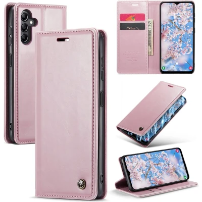 Afbeelding van CaseMe Telefoonhoesje geschikt voor Samsung Galaxy A14 5G Flip Wallet Case Magneetsluiting Roze