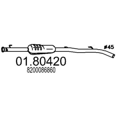Afbeelding van MTS 01.80420 Middendemper 1200mm RENAULT: Clio II Hatchback (BB, CB) 1.2 16V (BB05, BB0W, BB11, BB27, BB2T, BB2U, BB2V, CB05,... 2001 2016