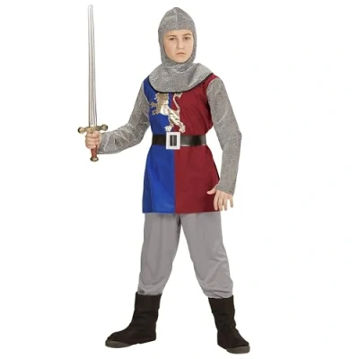 Afbeelding van Widmann Middeleeuwse &amp; Renaissance Strijders Kostuum Ridder Jonas Jongen Zilver Maat 158 Carnavalskleding Verkleedkleding