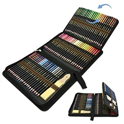 Afbeelding van Kleurpotloden, tekenpotlodenset, 96 stuks, kunstset met aquarelstift, grafietstift, houtskoolstift om te schrijven, schetsen en tekenen, ideale set voor kunstenaars, beginners, volwassenen kinderen