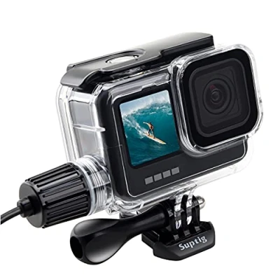 Afbeelding van Suptig Waterdichte Behuizing Case Duik Opladen Compatibel voor Gopro Hero 11 10 9 Zwart Waterdicht 164Ft