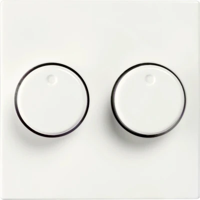 Afbeelding van ION industries centraalplaat dimmerknop duo V1/J1 alpin wit glanzend (20.300.414)