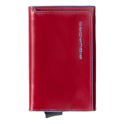 Afbeelding van PIQUADRO Kaarthoes Blue Square Card Case With Single Slider RFID Rosso Donkerrood