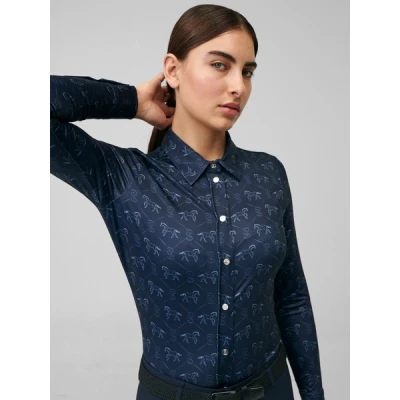 Afbeelding van PS of Sweden Blouse Estelle Running Horse Navy L