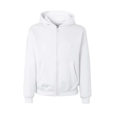 Afbeelding van Mukua Byron Kids Sweatshirt met ritssluiting en capuchon, wit, maat 5/6